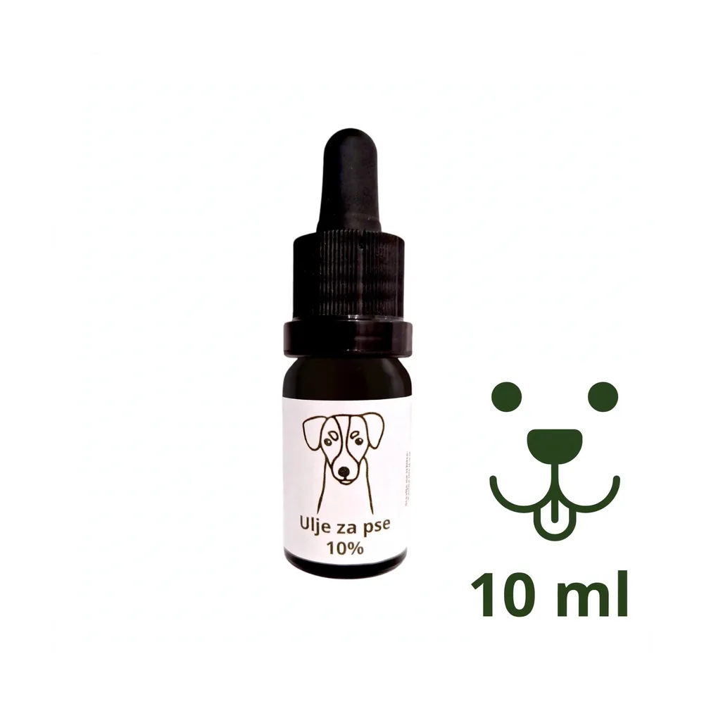 CBD ulje za pse 10% 10 ml Cannavis - ulje za pse u staklenoj bočici s kapaljkom
